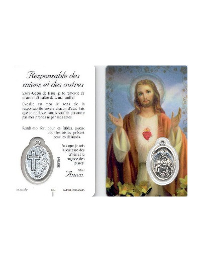 Carte-prière avec insertion SACRE COEUR-anglais