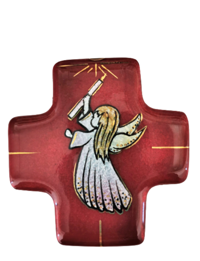 Angelot F rouge 7,7X8cm - EMAUX DU LIBAN