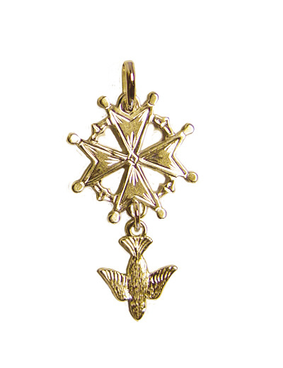 Croix Huguenote en Plaqué Or 20mm
