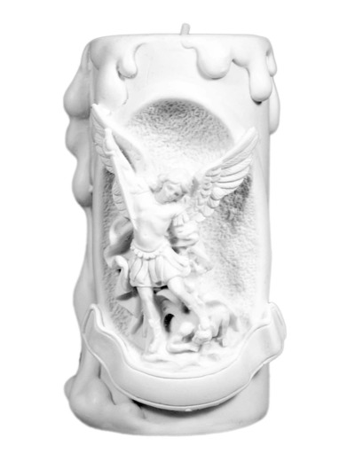 CHANDELLE  ALBATRE 11CM - St Michel Blanche
