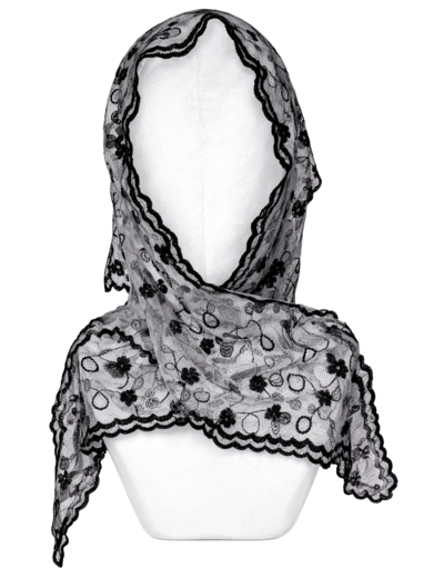 Voile Chrétien en Polyester 140x40cm Noir