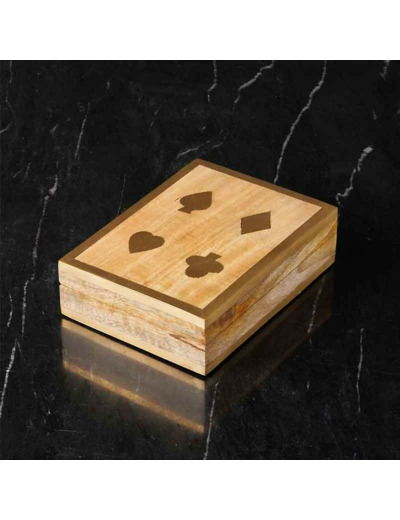 Boîte détails laiton 2 jeux de cartes 5x16x12cm