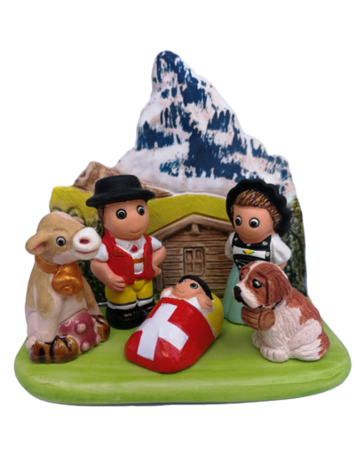 CRECHE en céramique BLOC 8x7cm- SUISSE