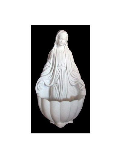 Bénitier Vierge Miraculeuse 11cm résine blanche