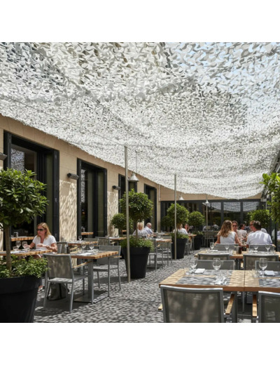 Filet d'ombrage blanc 5x5m terrasse-décoration