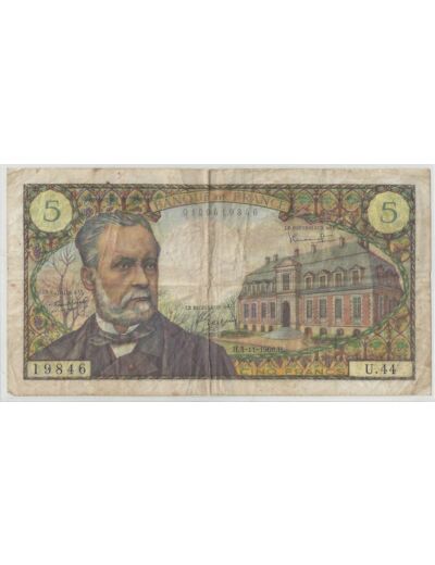 FRANCE 5 FRANCS PASTEUR 04/11/1966 U.44 TB+