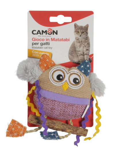 Jouet chat, Peluche HIBOU + Matatabi - 15cm
