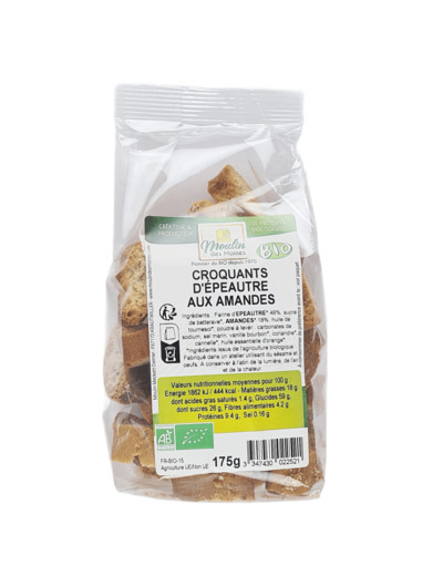 Croquants D'Épeautre aux Amandes Bio 175g