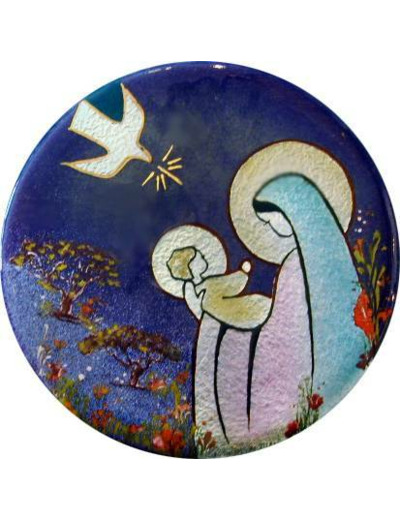 Vierge à l'olivier D10,5cm - EMAUX DU LIBAN