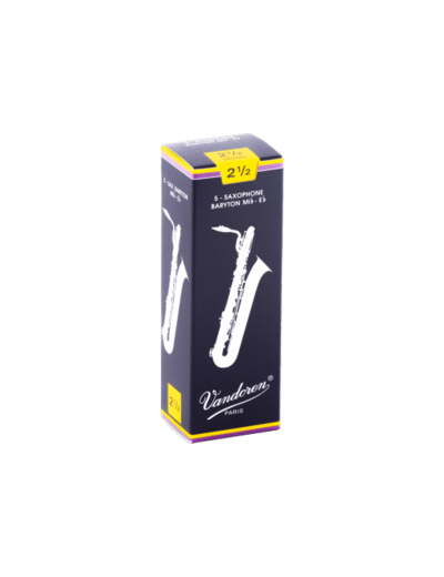 Boîte de 5 anches de saxophone baryton force 2 1/2 Vandoren