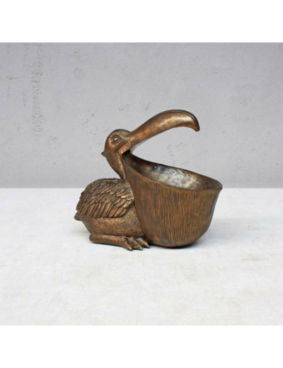 Statuette vide poche pélican résine 19x11x23cm