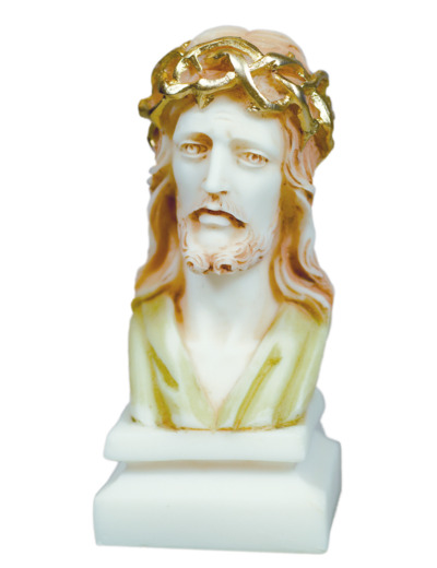 Christ BUSTE - Statue en albâtre 13cm - Couleur