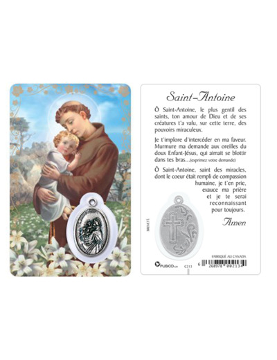 Carte-prière avec insertion ST ANTOINE