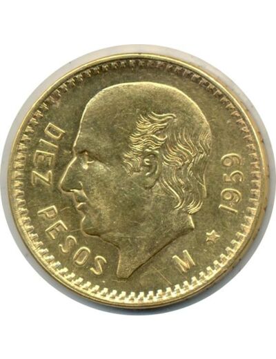 MEXIQUE 10 PESOS OR 1959 M HIDALGO TTB+ (W473) Gold Oro