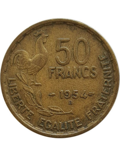 FRANCE 50 FRANCS GUIRAUD 1954 B TB+