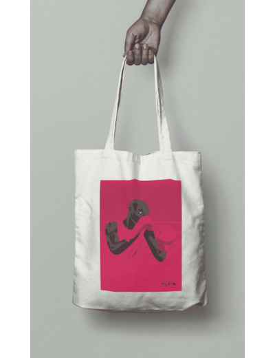 Tote bag ou sac boxing " Le boxeur rouge  "