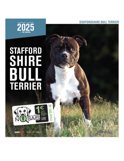 Calendrier chien 2025 - Stafford Shire Bull Terrier - Martin