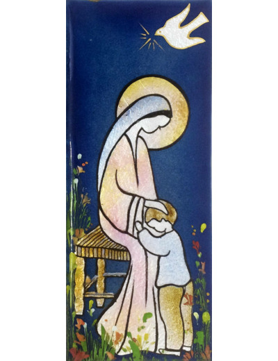 Vierge de la protection Garçon 15,5X6,5cm - EMAUX DU LIBAN