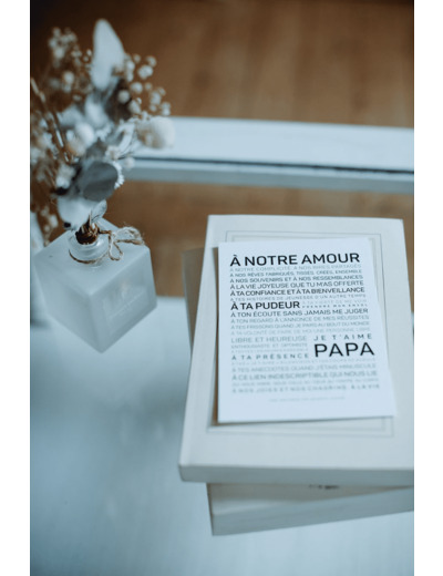 Carte À notre Amour, je t’aime papa - Les mots à l'affiche