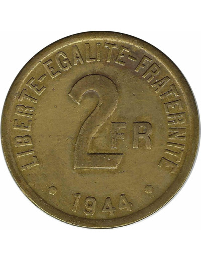 FRANCE 2 FRANCS PHILADELPHIE 1944 TTB