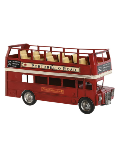 Bus décoratif en métal de style anglais - Rouge