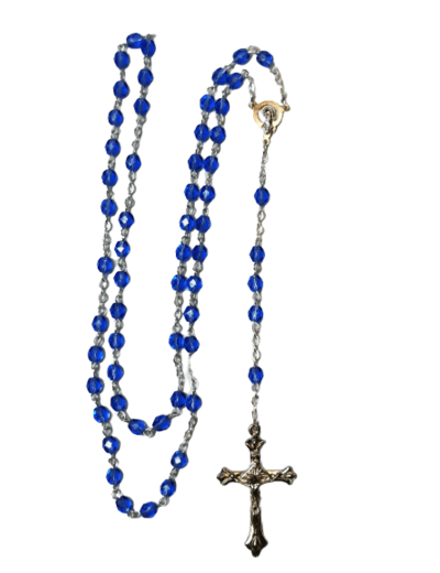 Chapelet Perles en Verre Sur Chaine Argentée - SAPHIR
