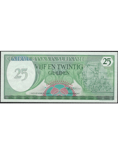 SURINAME 25 GULDEN 1 NOVEMBRE 1985 NEUF 556 (W127a)