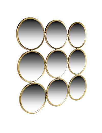 Miroir cercles aluminium doré 83x2x83cm