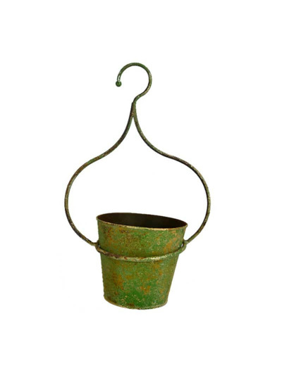 Cache pot vert de gris 21x13x29cm