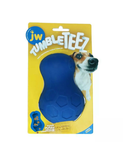 Jouet distributeur friandises JW Tumble Teez pour chien - Taille L Bleu