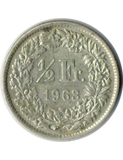 SUISSE 1/2 FRANC 1963 B TTB+ N2