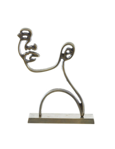 Silhouette sur pied Face bronze 48x8x33cm