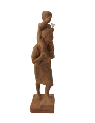 Saint Joseph De La Marche - Statue en albâtre 19cm - Couleur