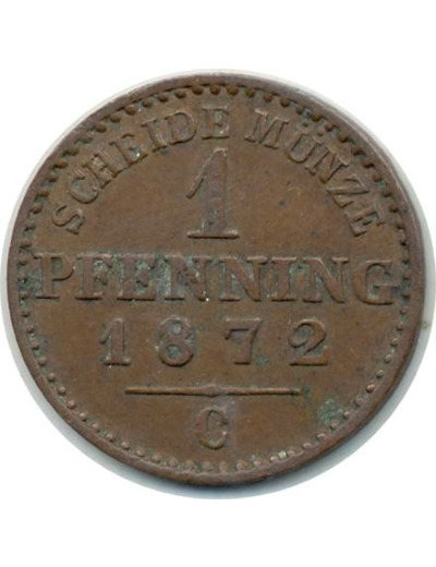 ALLEMAGNE PRUSSE 1 PFENNIG 1872 C TB+ (W480)