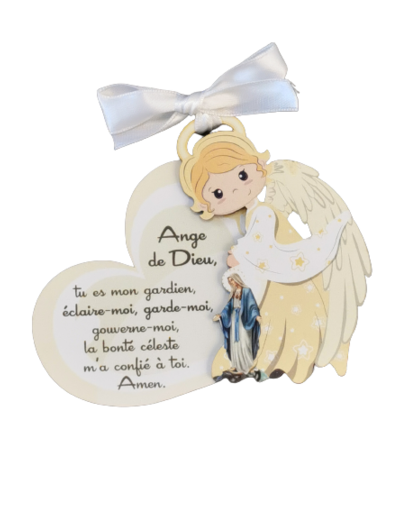 Plaque enfant en Bois 13x10cm - Vierge Miraculeuse