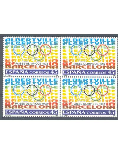 ESPAGNE 4 x 45 PESETAS 1992 YVERT 2808 NEUF