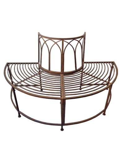 Banc de jardin demi cercle en fer 139x70x83cm