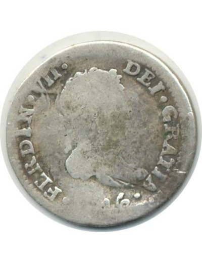 MEXIQUE 1/2 REAL FERDINAND VII 1816 JJ B+(W74)