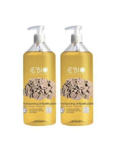 Lot de 2 Shampooing antipelliculaire Cade Sauge Rhassoul 2 x 500ml