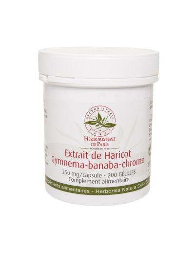 Gluci silhouette Extrait de Haricot Gymnema Banaba Chrome 200 Gélules