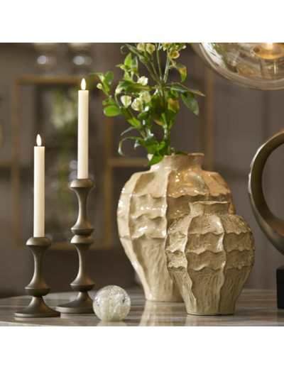 Vase céramique marron Loseto 19x19x25cm