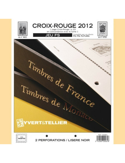 FEUILLE COMPLEMENTAIRE CROIX ROUGE 2012 FS (JEUX SANS POCHETTE) YVERT ET TELLIER