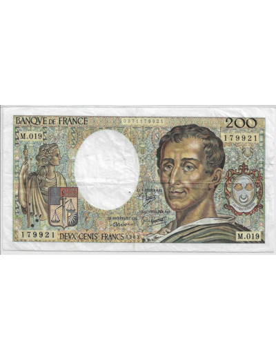 FRANCE 200 Francs MONTESQUIEU 1983 M.019 TTB