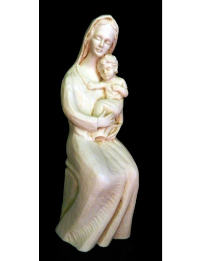 Vierge ASSISE résine TON IVOIRE 19cm