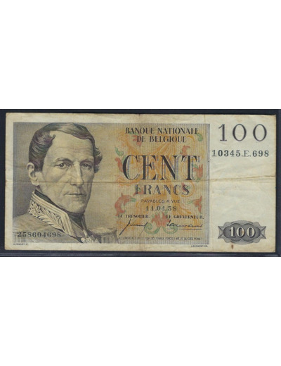 BELGIQUE 100 FRANCS 11.04.58 1958 E.698 TB+