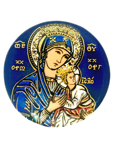 ND du Perpétuel Secours (Bleu) D7,3cm - EMAUX DU LIBAN