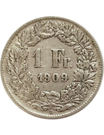 SUISSE 1 FRANC 1909 B TB+