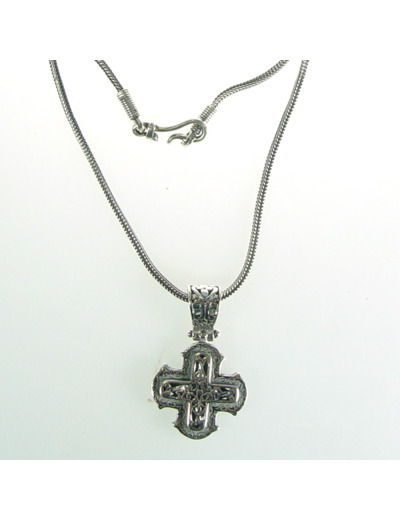 Collier Cordon + Croix en Argent 23x23