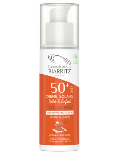 Crème solaire Bébé & Enfant SPF50+ certifiée Bio-100ml-Laboratoires de Biarritz