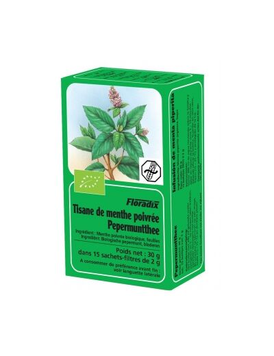 Tisane Bio menthe poivrée   15 sachets